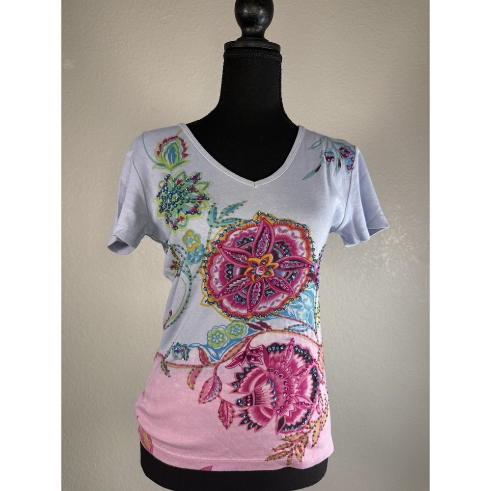 Forbidden Tshirt Size Small Y2K‎ Floral 100% Cotton